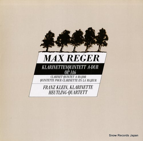 KLEIN, FRANZ max reger; klarinettenquintett a-dur op.146 VMS1045