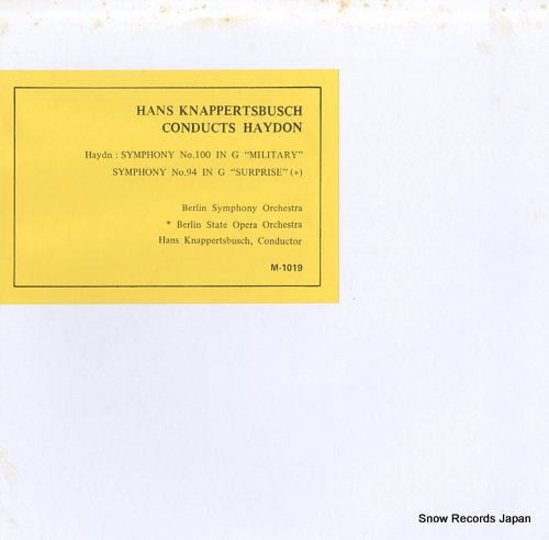 KNAPPERTSBUSCH, HANS conducts haydon M-1019
