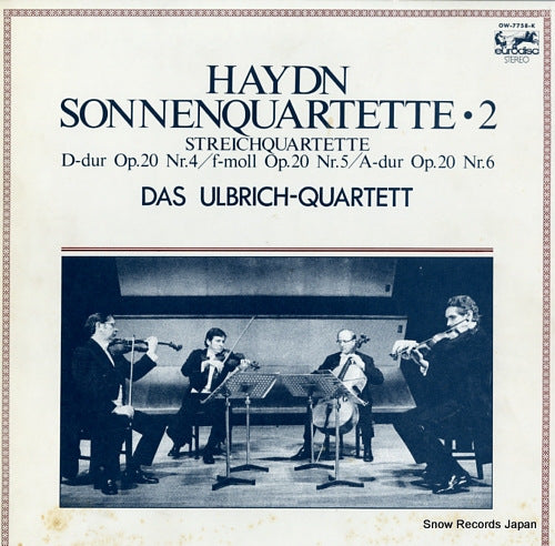 DAS ULBRICH-QUARTETT haydn; sonnenquartett 2 OW-7758-K