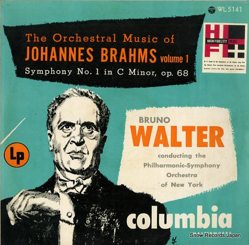 WALTER, BRUNO the orchestral music of johannes brahms WL5141