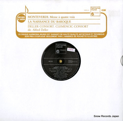 DELLER, ALFRED monteverdi; messe a quatre voix HMA221 / HM221