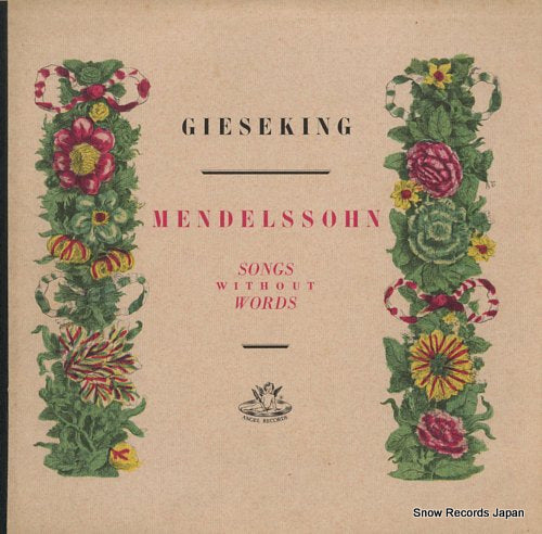 GIESEKING, WALTER mendelssohn; songs without words 35428