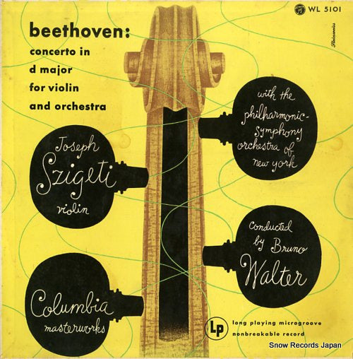 SZIGETI, JOSEPH beethoven; concerto in d major for violin and orchestra WL5101