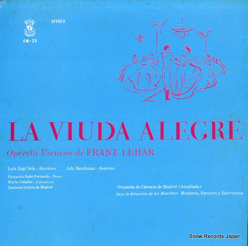 BERCHMAN, LILY la viuda alegre, opereta vienesa de franz lehar FM-25