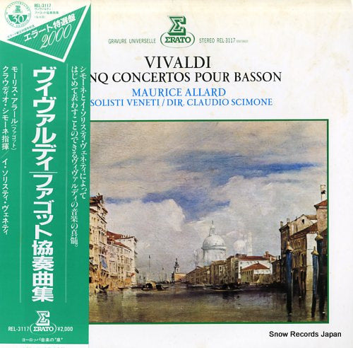 ALLARD, MAURICE vivaldi; cinq concertos pour basson REL-3117
