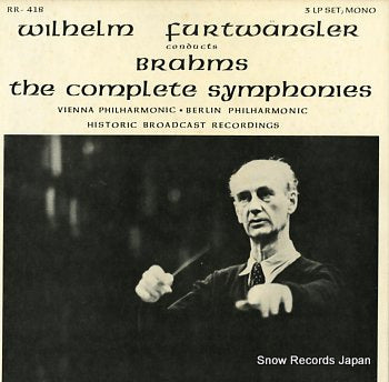 FURTWANGLER, WILHELM brahms; the complete symphonies RR-418