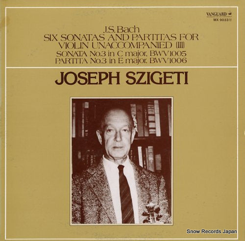 SZIGETI, JOSEPH bach; six sonatas and partitas for violin unaccompanied (3) MX9033M