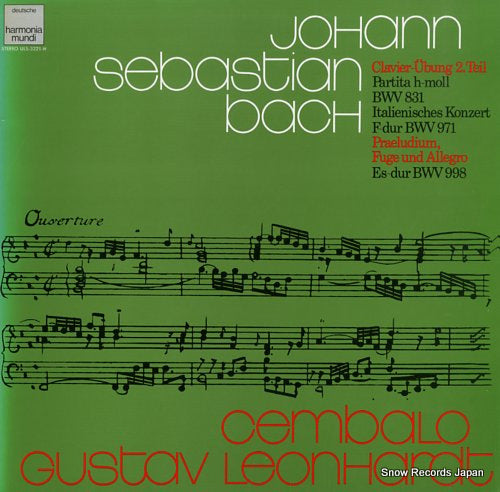 LEONHARDT, GUSTAV bach; clavier-ubung 2.teil ULS-3221-H