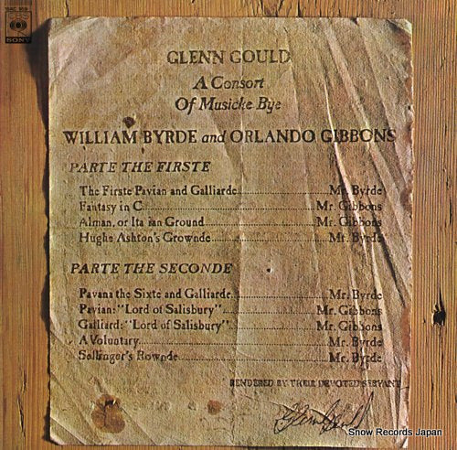 GOULD, GLENN a consort of musicke bye byrde & gibbsons 18AC959