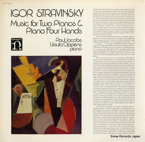 JACOBS, PAU / URSULA OPPENS stravinsky; music for two pianos & piano four hands G-5013H/H-71347