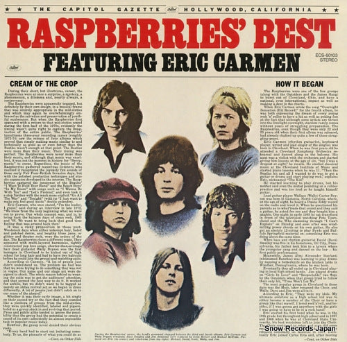 RASPBERRIES raspberries' best featuring eric carmen ECS-50103