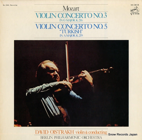OISTRAKH, DAVID mozart; violin concerto no.3 / no.5 "turkish" VIC-3016