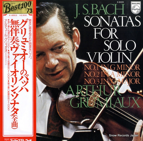GRUMIAUX, ARTHUR bach; sonatas for solo violin X-8553