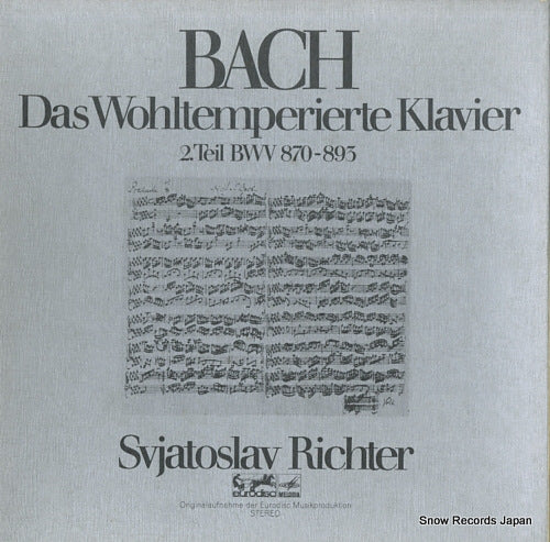 RICHTER, SVIATOSLAV bach; das wohltemperierte klavier 2 85629XGK / 85626-8XK