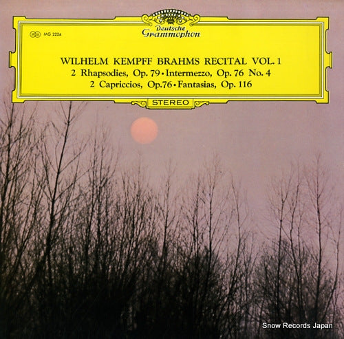 KEMPFF, WILHELM brahms recital vol.1 MG2224