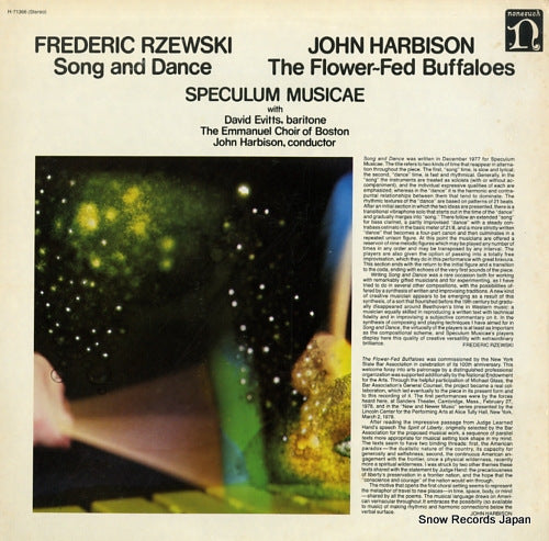 SPECULUM MUSICAE frederic rzewski; song and dance G-5036H / H-71366