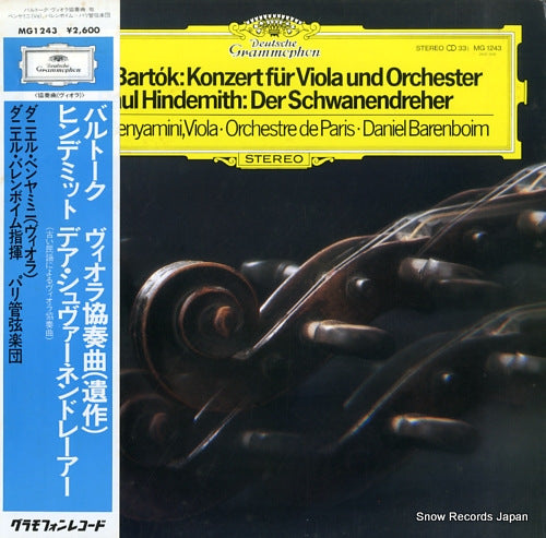 BENYAMINI, DANIEL bartok; konzert fur viola und orchester MG1243