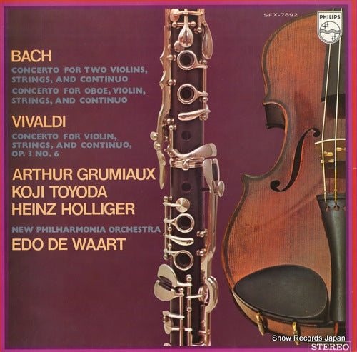 WAART, EDO DE bach; concerto for two violins, strings, and continuo SFX-7892