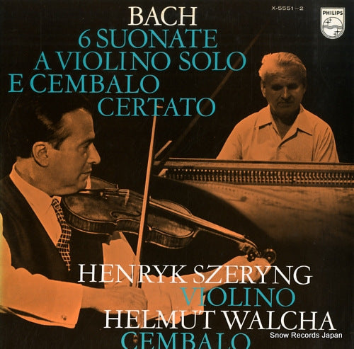 SZERYNG, HENRYK / HELMUT WALCHA bach; 6 suonate a violino solo e cembalo certato X-5551-2