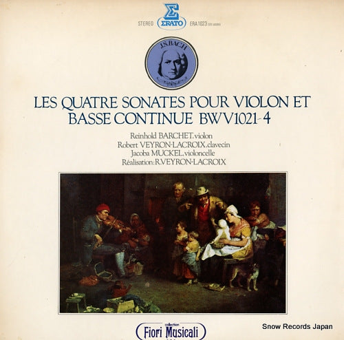 BARCHET, REINHOLD bach; les quatre sonates pour violon et basse continue ERA-1023