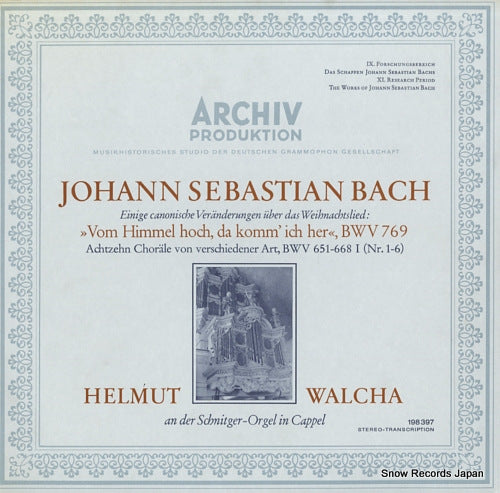 WALCHA, HELMUT bach; vom himmel hoch, da komm' ich her, bwv769 198397