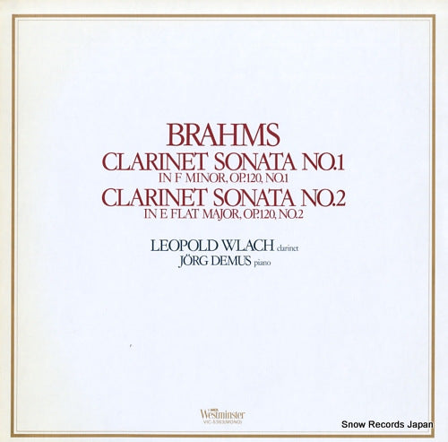 WLACH, LEOPOLD brahms; clarinet sonata no.1 & 2 VIC-5363