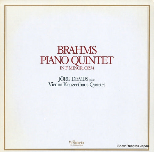 DEMUS, JORG brahms; piano quintet in f minor, op.34 VIC-5388