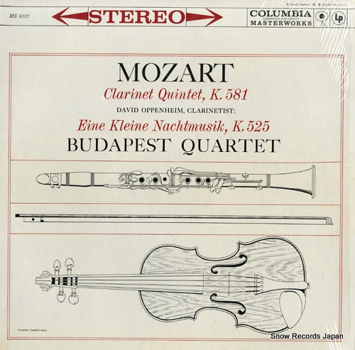 BUDAPEST QUARTET mozart; clarinet quintet, k.581 MS6127