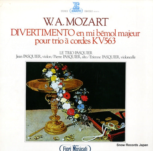 TRIO PASQUIER, LE mozart; divertimento en mi bemol majeur pour trio a cordes ERA-1060