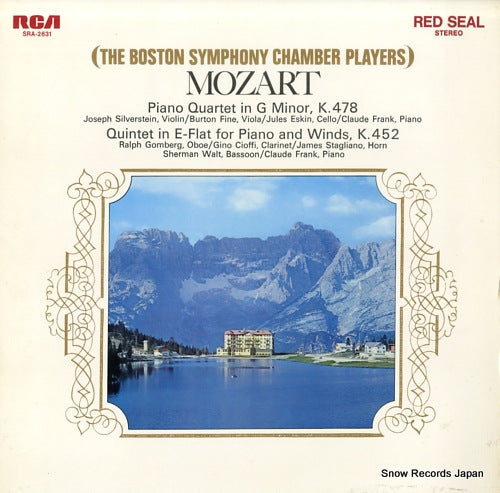 BOSTON SYMPHONY CHAMBER PLAYERS, THE mozart; piano quartet in g minor, k.478 SRA-2631