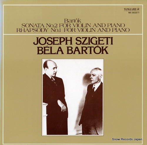 SZIGETI, JOSEPH bartok; sonata no.2 for violin and piano MX9035M