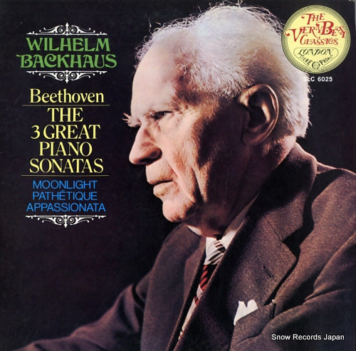 BACKHAUS, WILHELM beethoven; the 3 great piano sonatas SLC6025