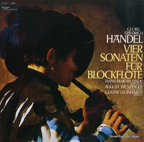 LINDE, HANS-MARTIN handel; vier sonaten fur blockflote ULS-3137-H