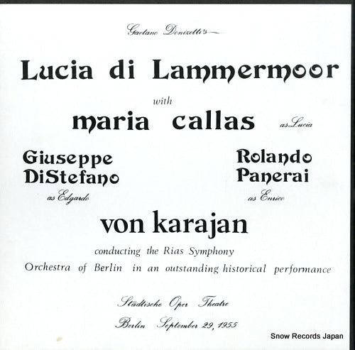 KARAJAN, HERBERT VON donizetti; lucia di lammermoor LERWC-101-A/F