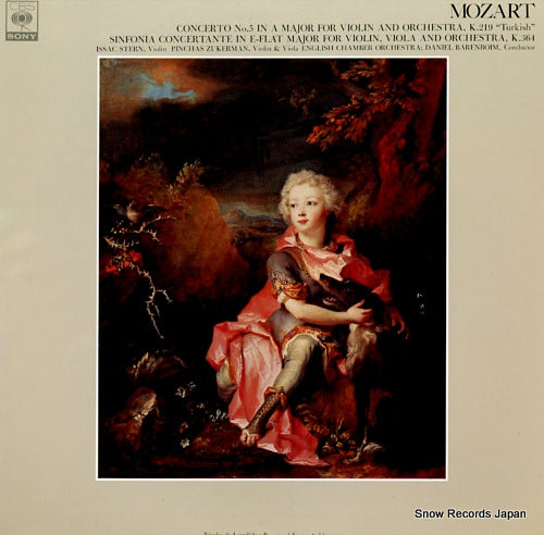ZUKERMAN, PINCHAS mozart; concerto for violin and orchestra no.5 in a major, k.219 "turkish" FCCA465