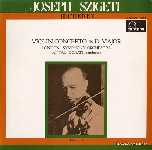 SZIGETI, JOSEPH beethoven; violin concerto in d major FCM-1