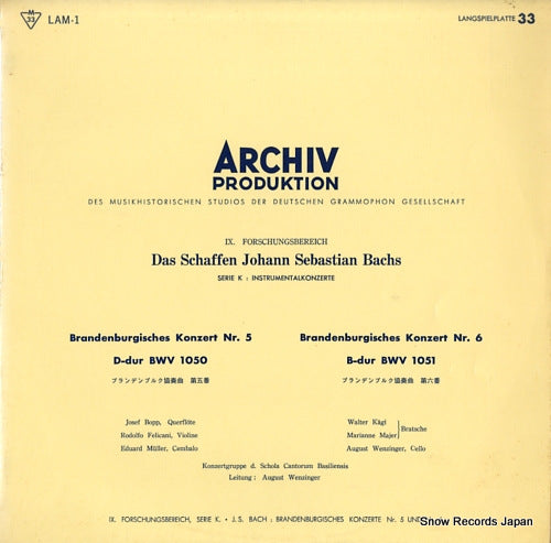 WENZINGER, AUGUST bach; brandenburgisches konzert nr.5 d-dur bwv 1050 LAM-1