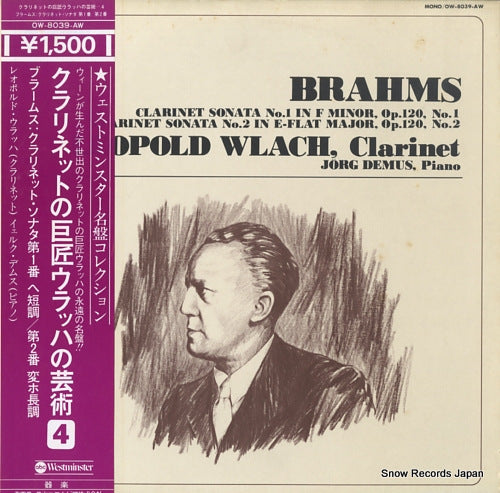 WLACH, LEOPOLD brahms; clarinet sonata no.1 in f minor, op.120, no.1 OW-8039-AW