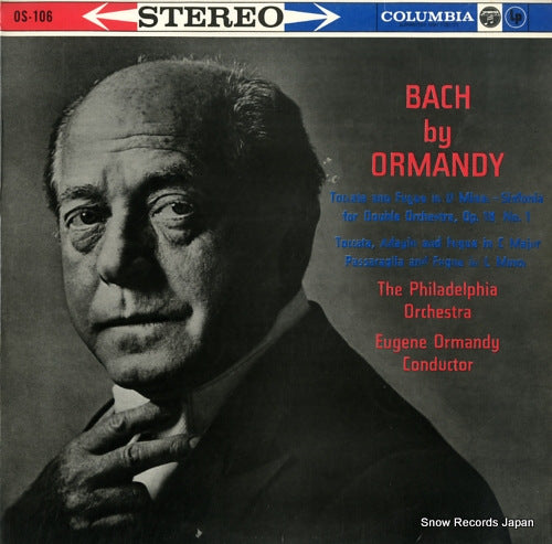ORMANDY, EUGENE bach by ormandy OS-106