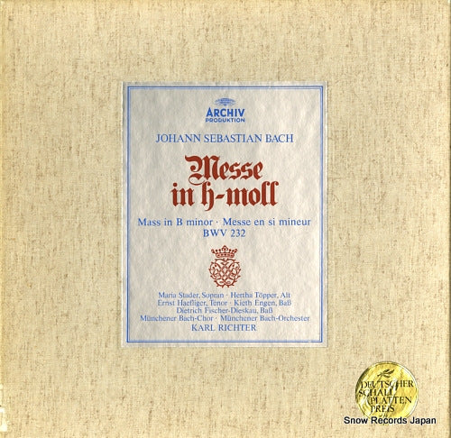 RICHTER, KARL bach; messe in h-moll bwv 232 198190/92/2710001