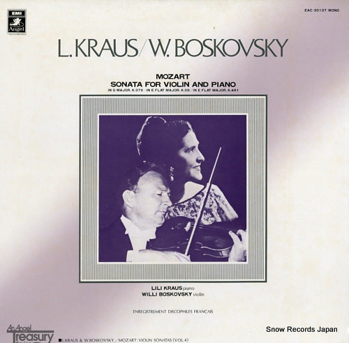 KRAUS, LILI, AND WILLI BOSKOWSKY mozart; violin sonatas (vol.4) EAC-30137