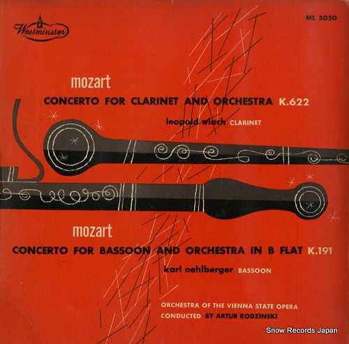 WLACH, LEOPOLD mozart; concerto for clarinet and orchestra k.622 ML5050