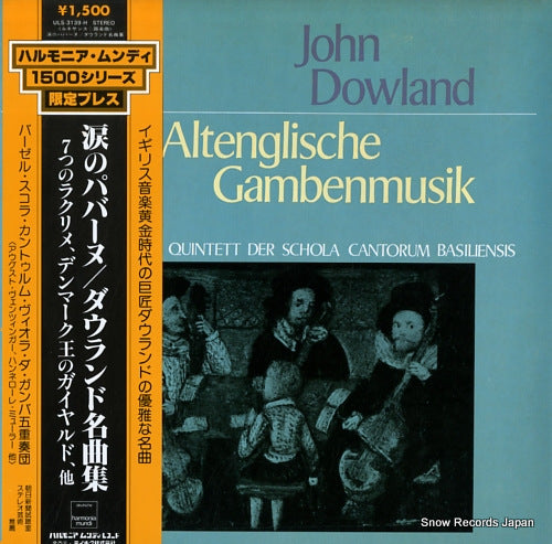 VIOLA DA GAMBA QUINTETT DER SCHOLA CANTORUM BASILIENSIS john dowland; altenglische gambenmusik ULS-3139-H