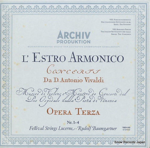 BAUMGARTNER, RUDOLF vivaldi; l'estro armonico 198449