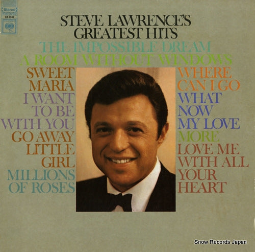 LAWRENCE, STEVE steve lawrences's greatest hits CS9565