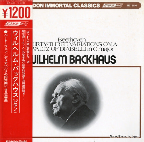 BACKHAUS, WILHELM beethoven; thirty-three variations on a waltz of diabelli in c major MZ5116