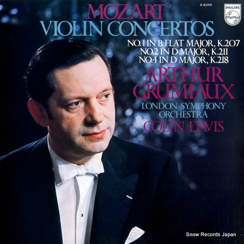 GRUMIAUX, ARTHUR mozart; violin concertos no.1, 2, 4 X-8599