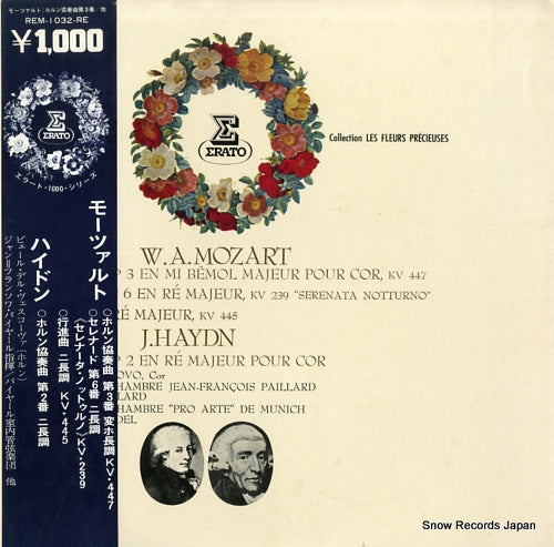 PAILLARD, JEAN-FRANCOIS mozart; concerto no.3 en mi bemol majeur pour cor REM-1032-RE