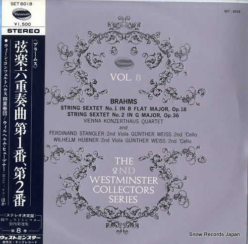 VIENNA KONZERTHAUS QUARTET vol.8 / brahms; string sextet no.1 op.18 SET6018
