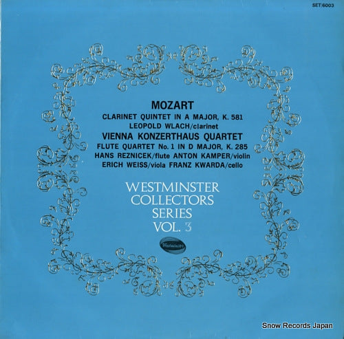WLACH, LEOPOLD mozart; clarinet quintet in a major, k.581 SET/6003